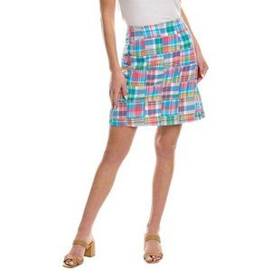 Castaway Ali Skirt Sconset Patch Madras Skirt Size 14